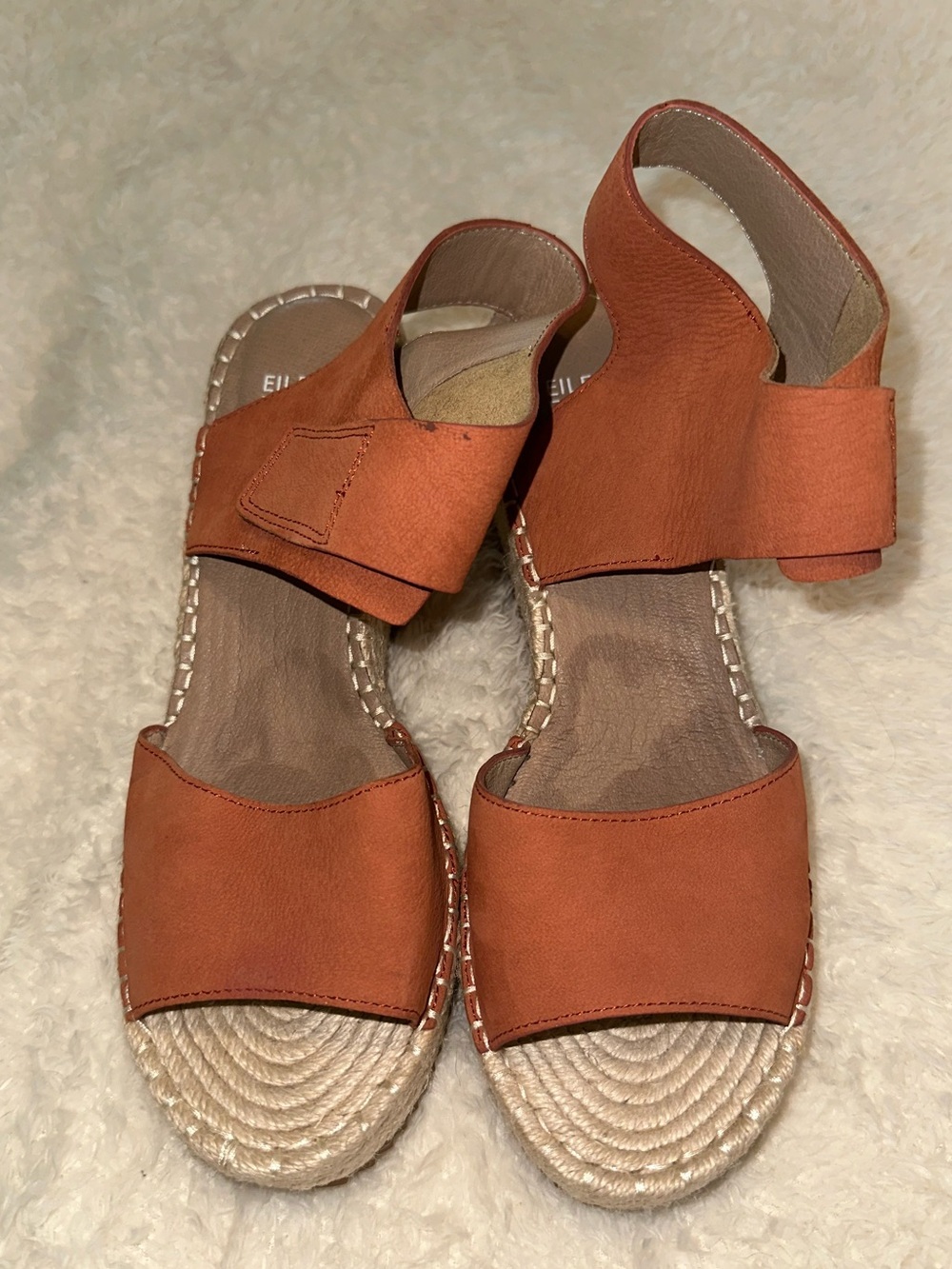 EILEEN FISHER Women's Rust Espadrille Sandals with Ankle Strap